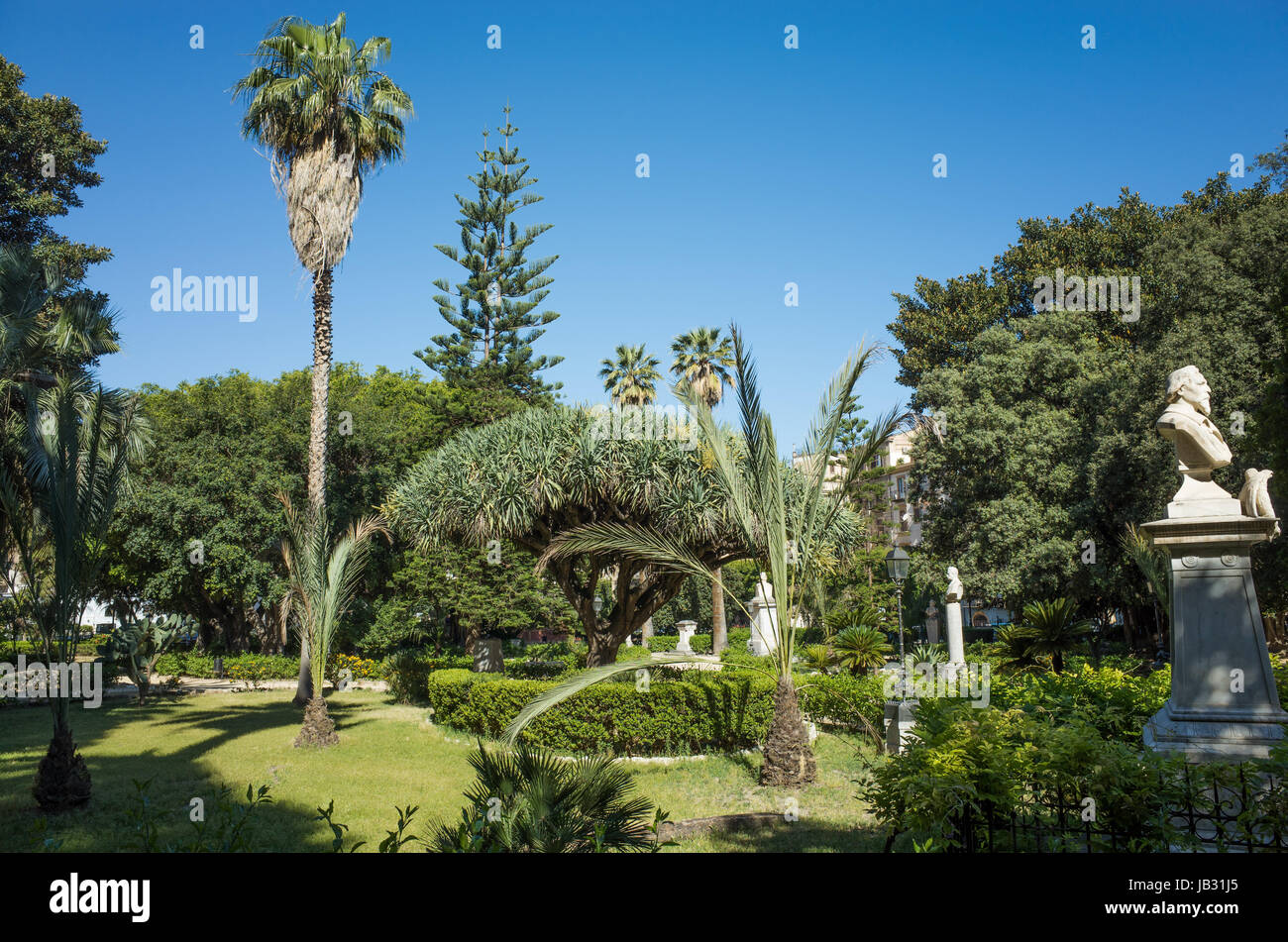 Villa Garibaldi parc Giardino, Palerme, Italie Banque D'Images