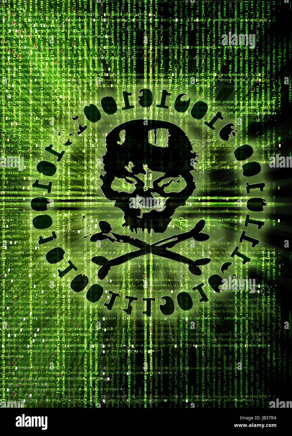 Hacker attack background skull Banque de photographies et d'images à haute  résolution - Alamy