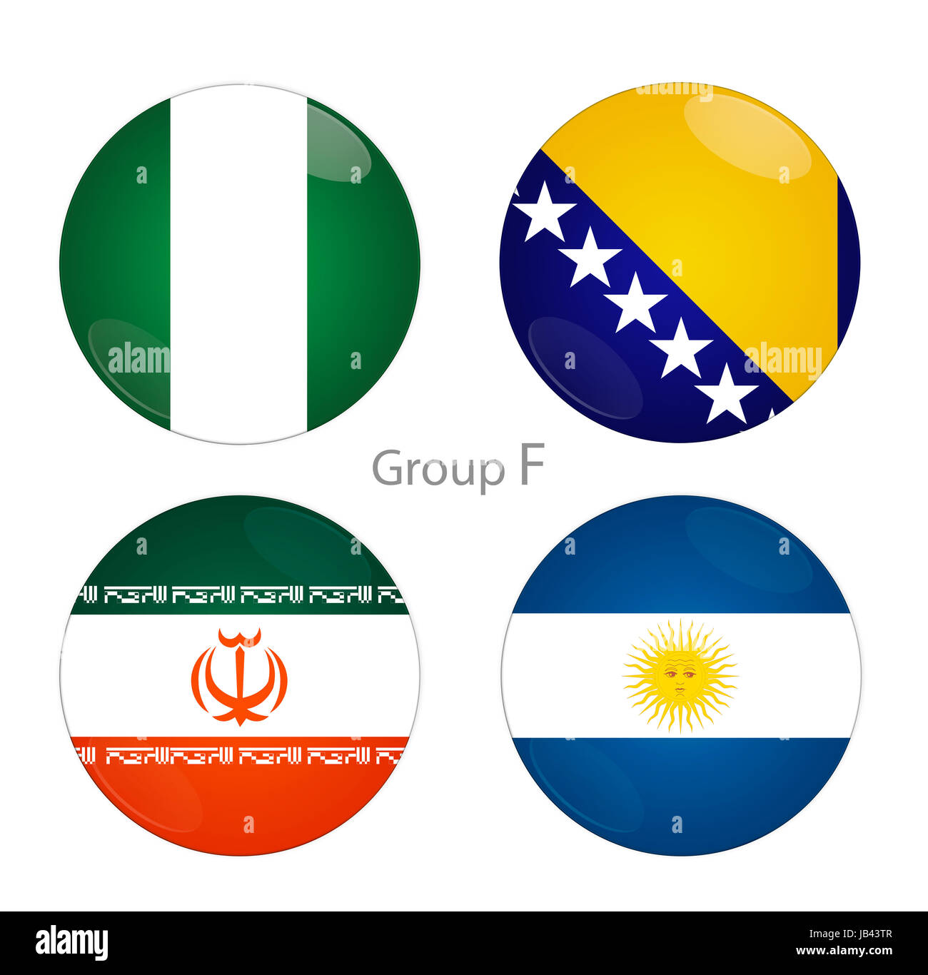 Groupe F - le Nigéria, la Bosnie-Herzégovine, l'Iran, l'Argentine à la coupe du monde 2014 Banque D'Images
