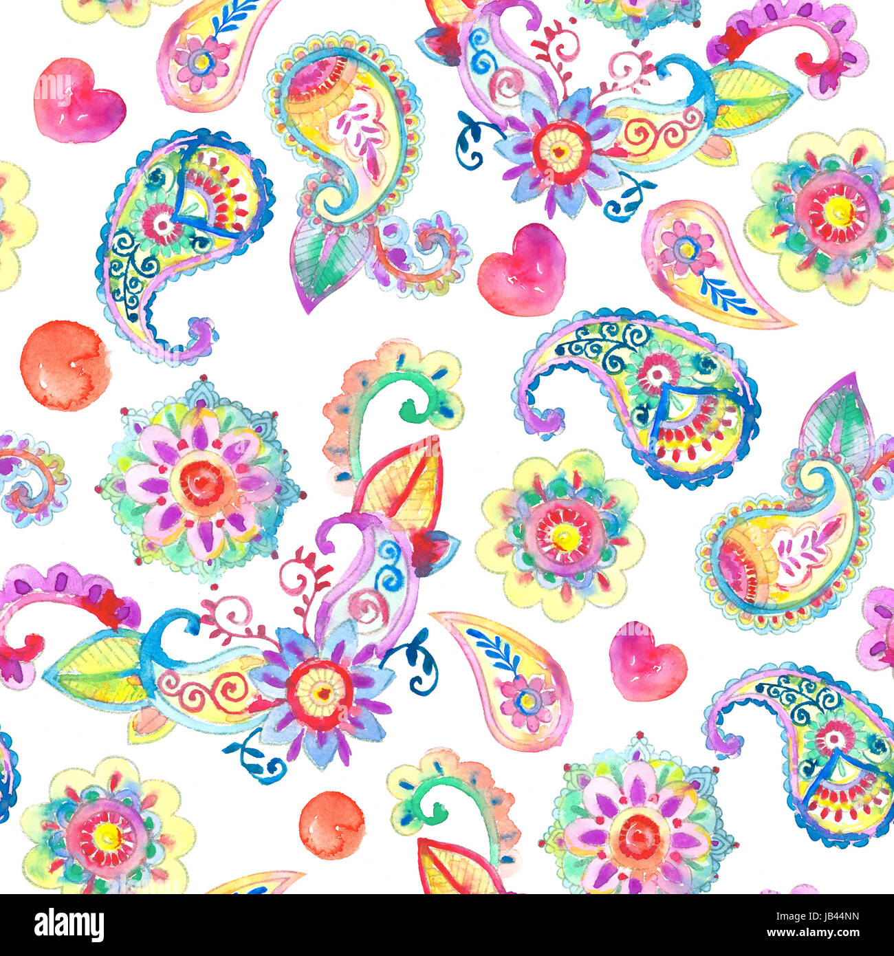 Pezley aquarelle peinte à la main des textiles Banque D'Images