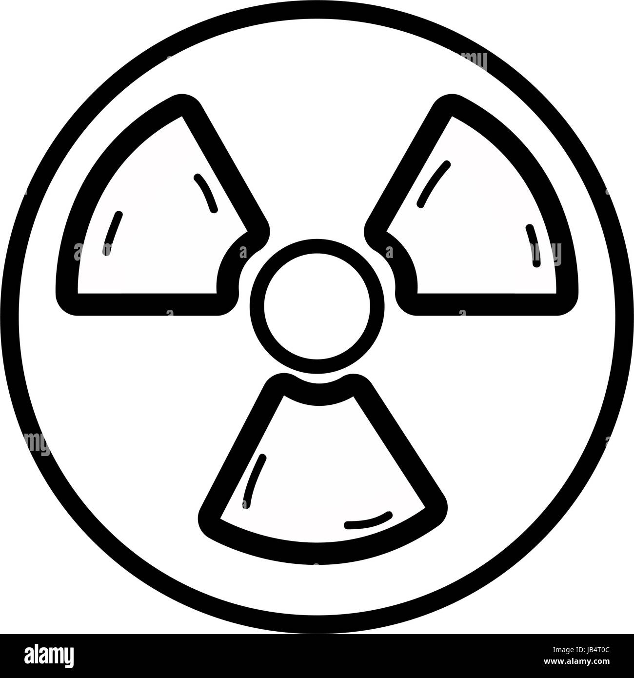 Symbole de rayonnement dangereux pour la ligne et la contamination de l'écologie Illustration de Vecteur