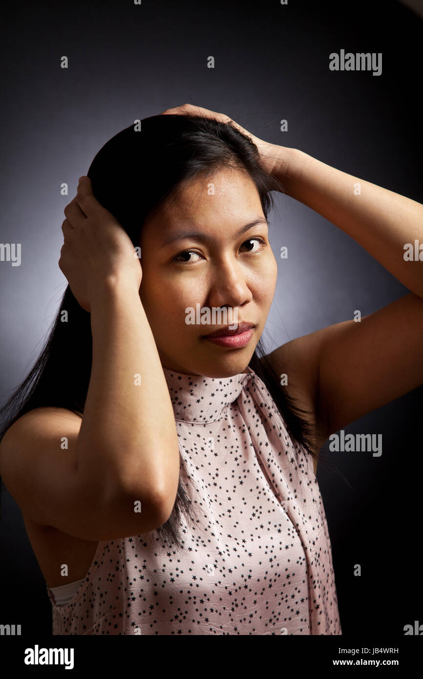 Portrait of a cute girl in studio Banque D'Images