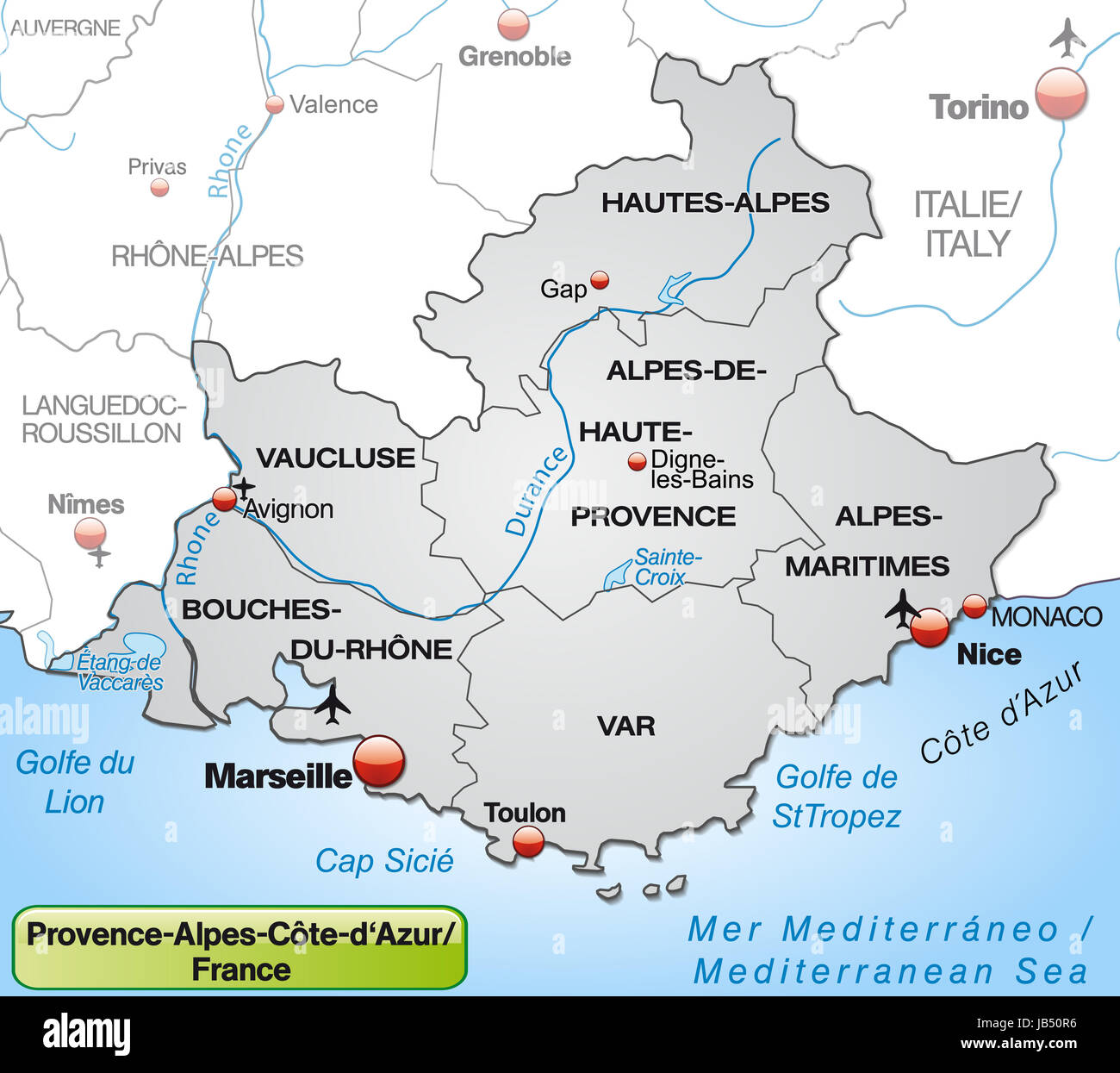 Provence alpes cote d azur carte Banque de photographies et d’images à ...