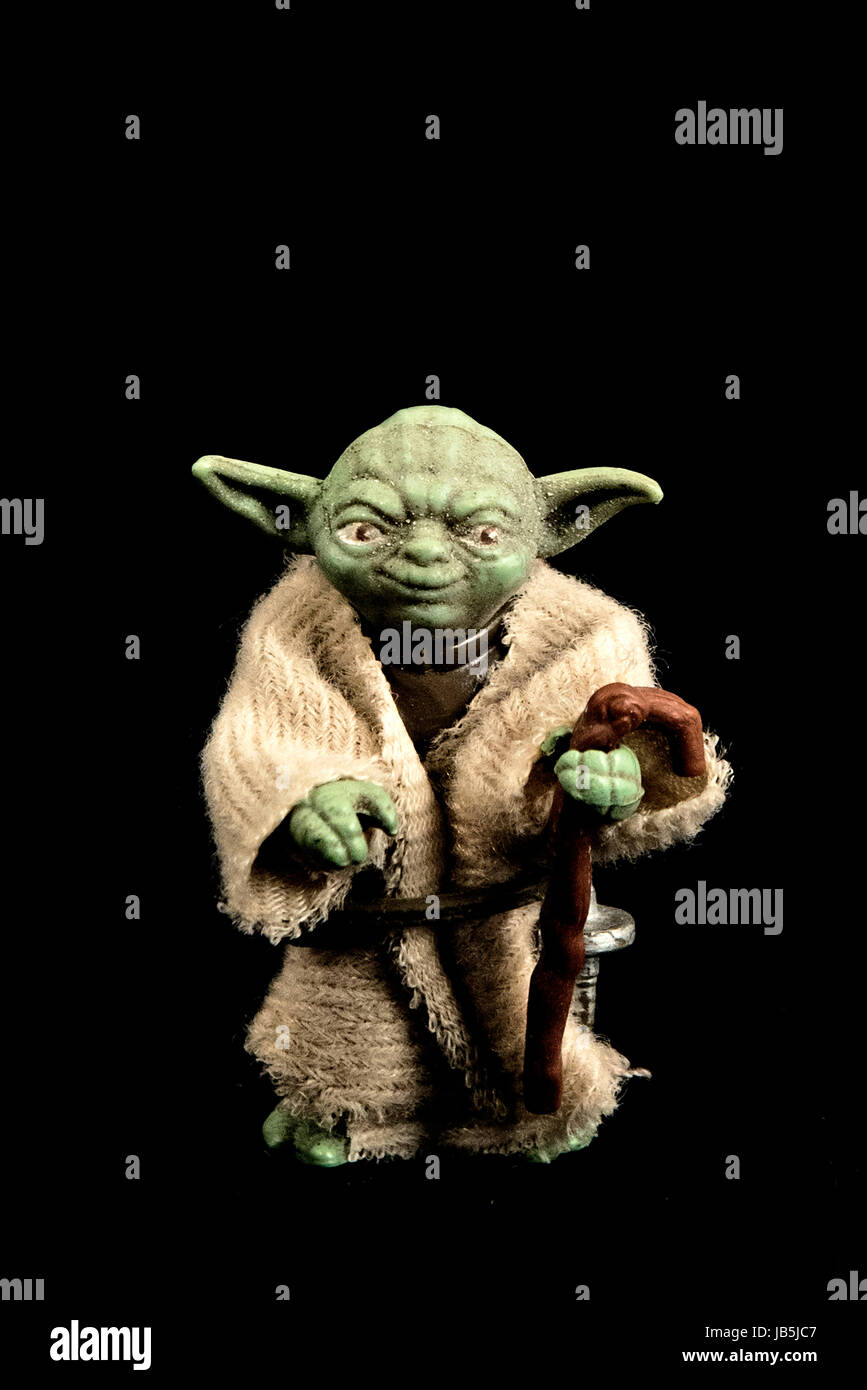 Star Wars Vintage "Yoda, le Maître Jedi" la figure. Banque D'Images