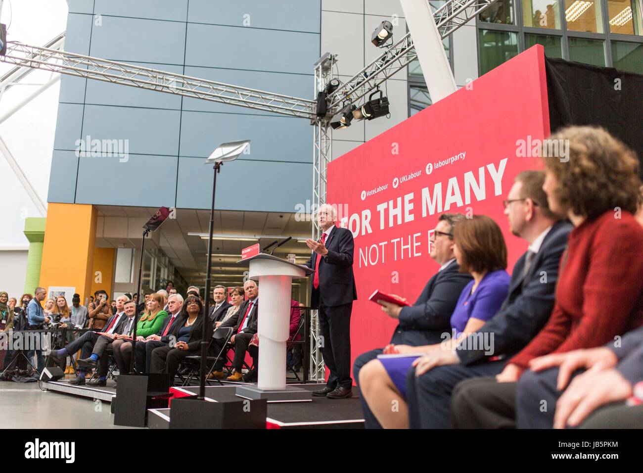 Jeremy Corbyn et son Cabinet fantôme l'élection générale du travail lancement manifesto Banque D'Images