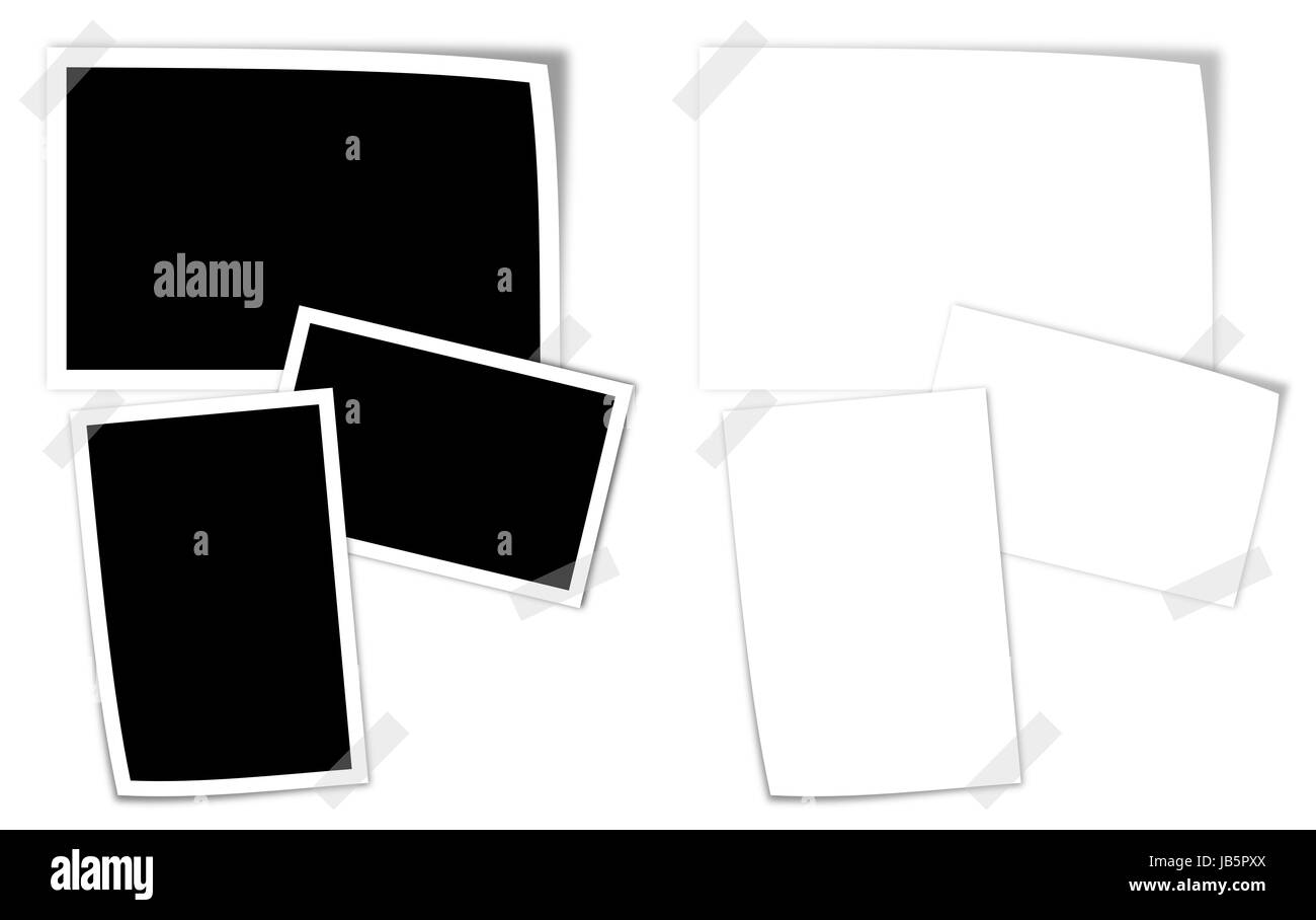 Divers papier noir et blanc, sans inscription - illustration Banque D'Images