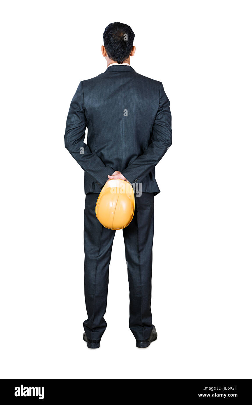 L'homme d'affaires architecte 1 vue arrière du casque Banque D'Images