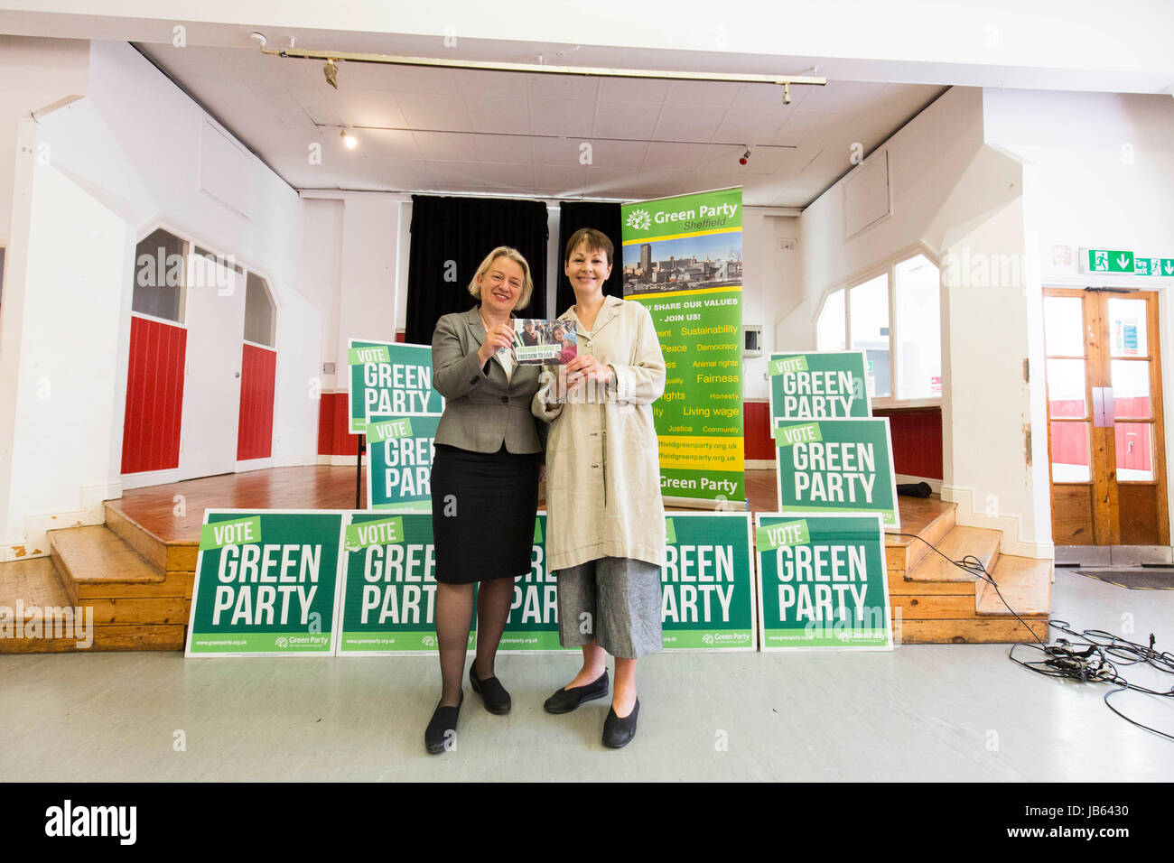 2/6/2017 SHEFFIELD , Royaume-Uni. Le Parti Vert à l'Broomhall Centre à Sheffield aujourd'hui (Vendredi 2 juin 2017) FO Banque D'Images