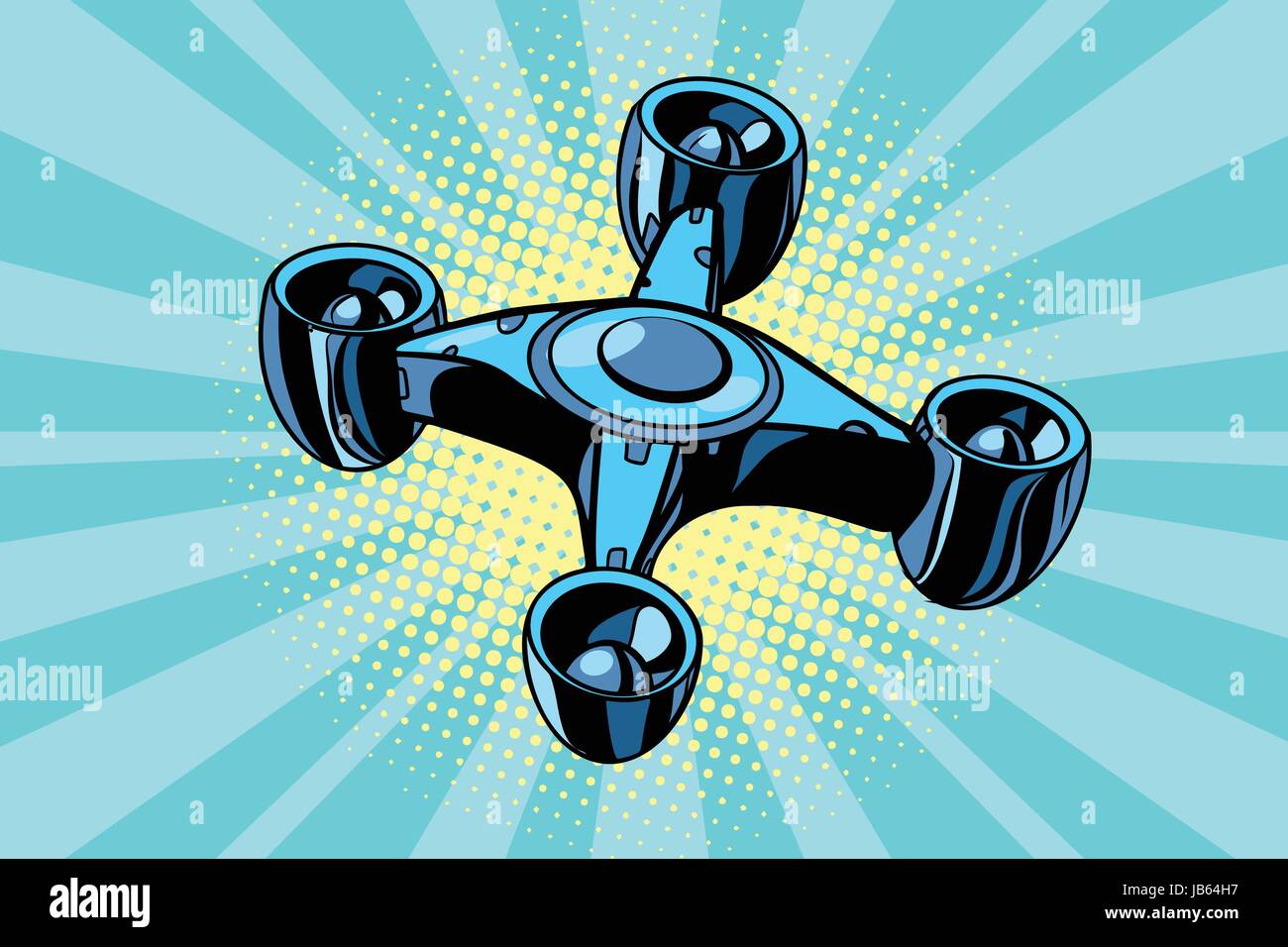 Drone quadcopter futuriste. Pop art retro vector illustration Illustration de Vecteur