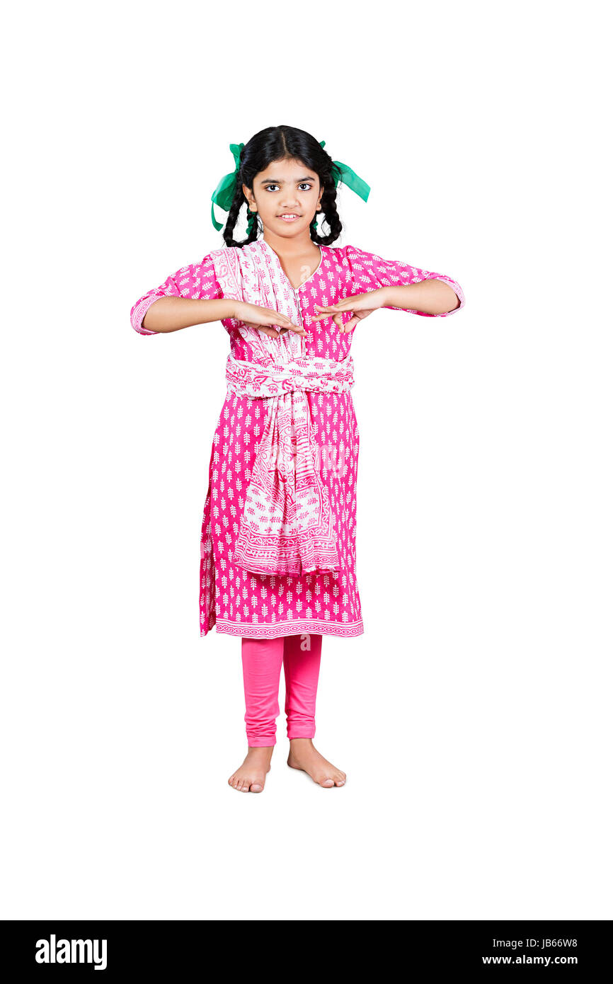 1 Rural Indien Kid Girl Dreaming la danse kathak danseuse classique Concept Banque D'Images