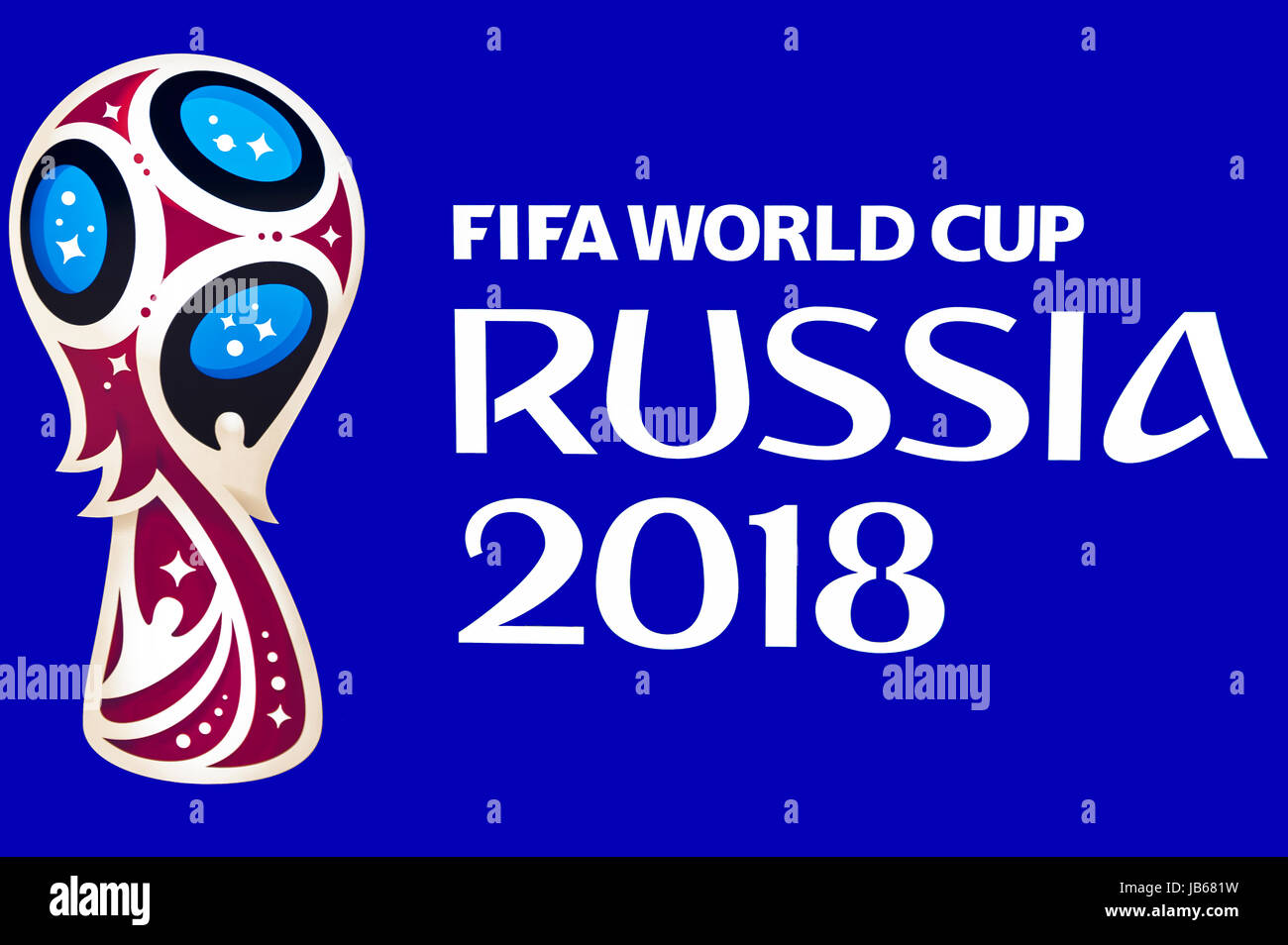 L'emblème officiel de la Coupe du Monde FIFA 2018 Banque D'Images