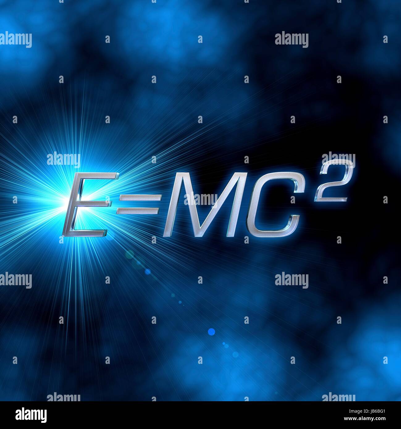 Masse d'Einstein équation de l'énergie, l'illustration de l'ordinateur. Banque D'Images