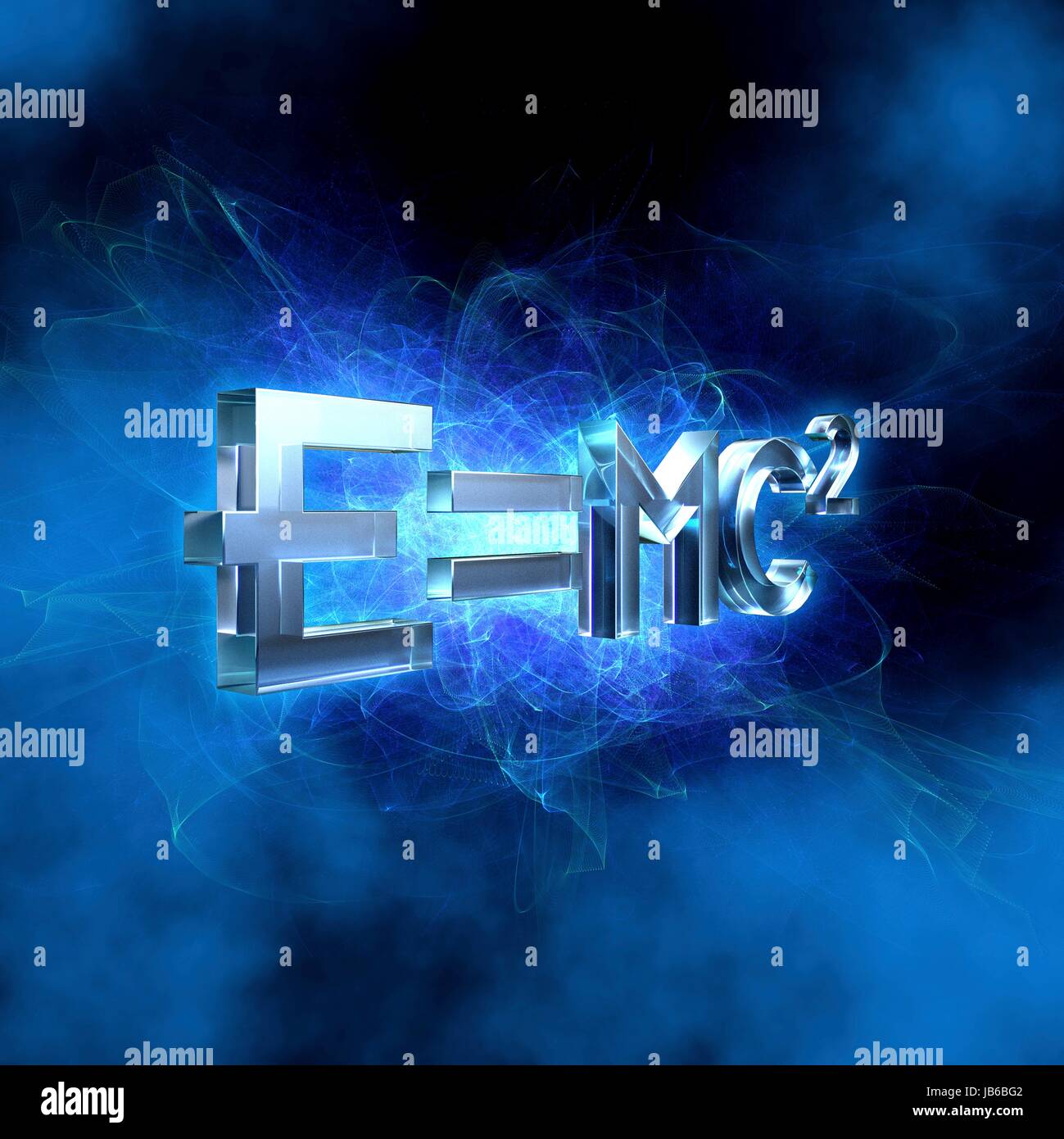 Masse d'Einstein équation de l'énergie, l'illustration de l'ordinateur. Banque D'Images