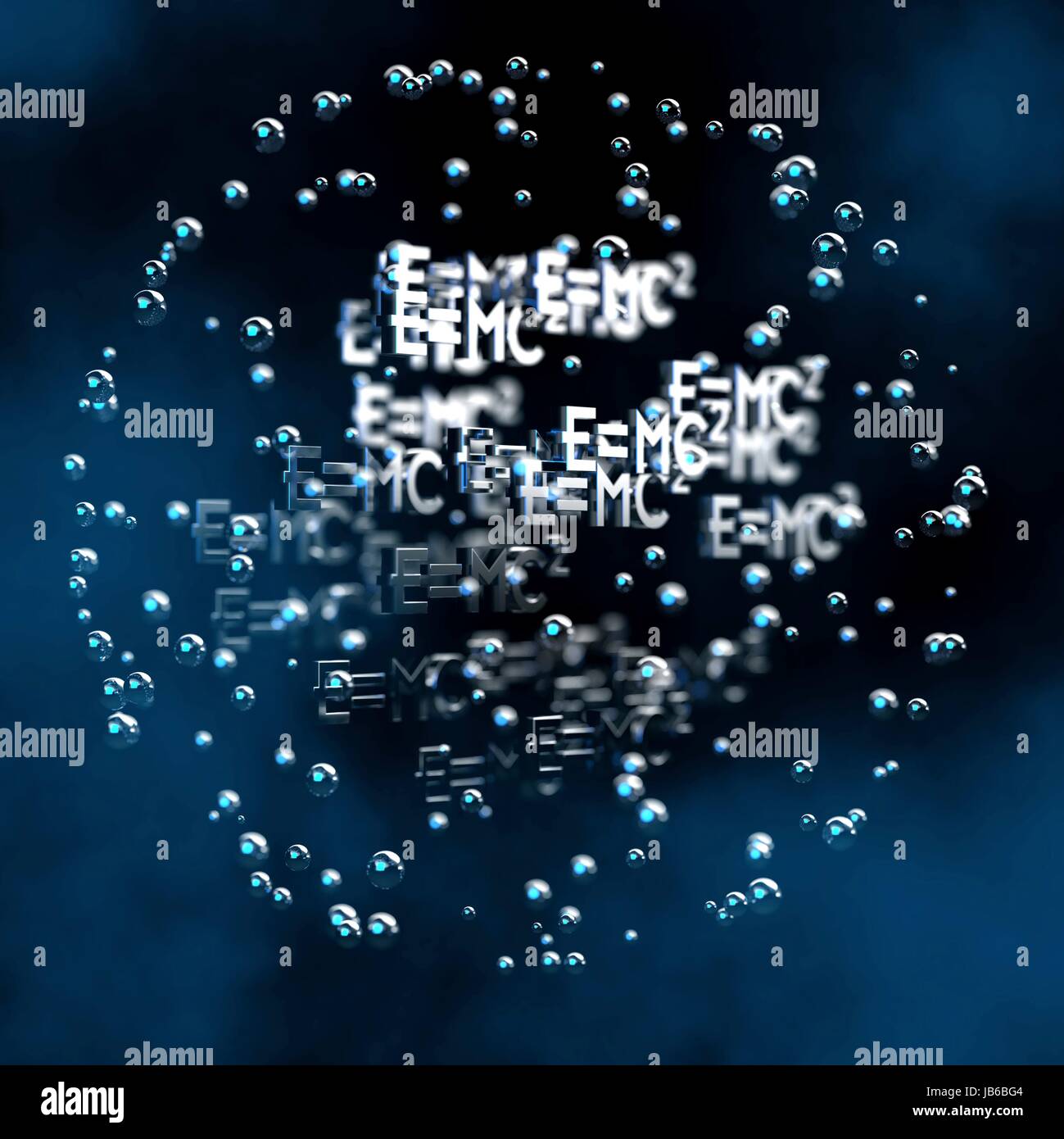 Masse d'Einstein équation de l'énergie, l'illustration de l'ordinateur. Banque D'Images