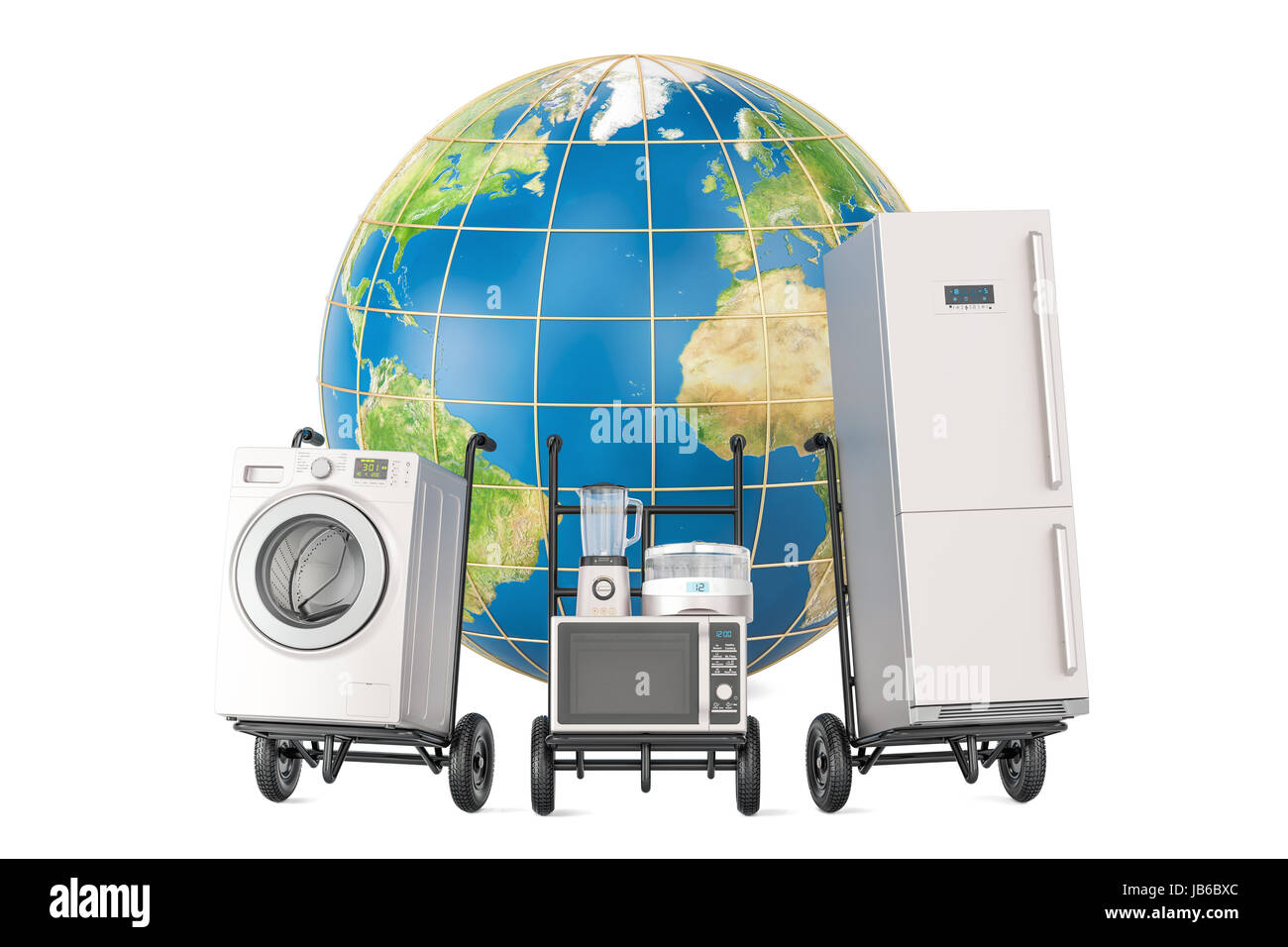 Commercial Mondial et la livraison des appareils de cuisine, 3D Rendering Banque D'Images
