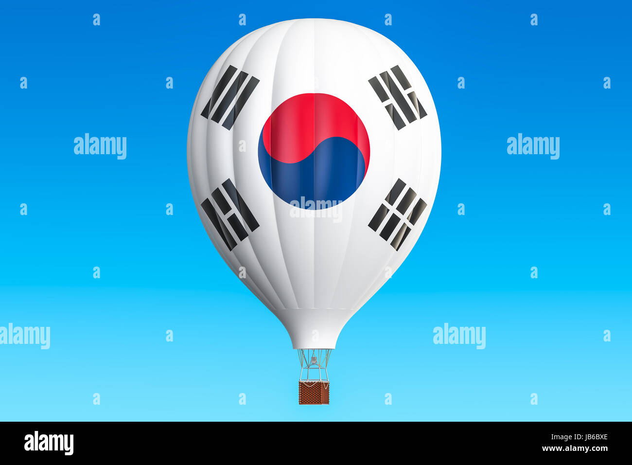 Hot Air Balloon avec drapeau de la Corée du Sud, rendu 3D Banque D'Images