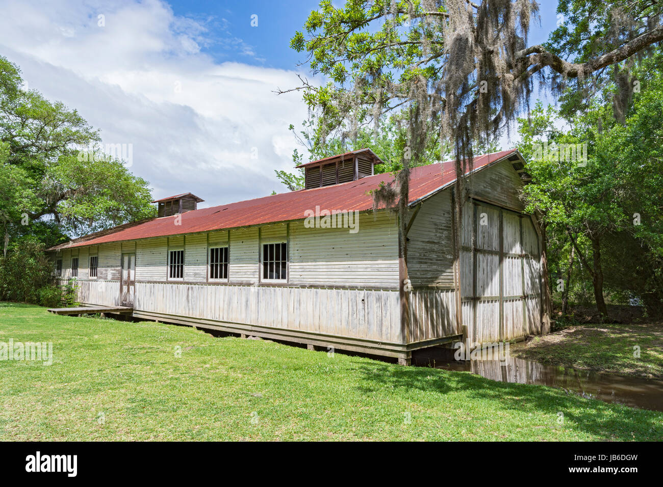 Louisiane, Avery Island, Jungle Gardens, Boat House, construit par E.A. McIlhenny pour son ami Charles Willis Ward qui a voyagé aux États-Unis côtières Banque D'Images