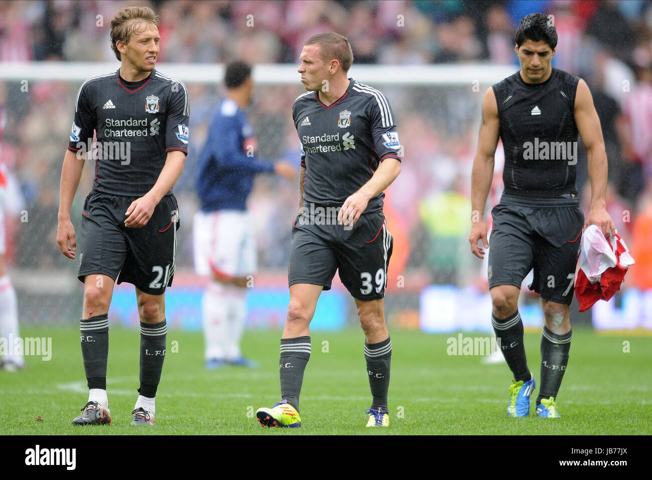 LUCAS CRAIG BELLAMY & LUIS S STOKE CITY V LIVERPOOL FC STADE BRITANNIA STOKE ANGLETERRE 10 Septembre 2011 Banque D'Images