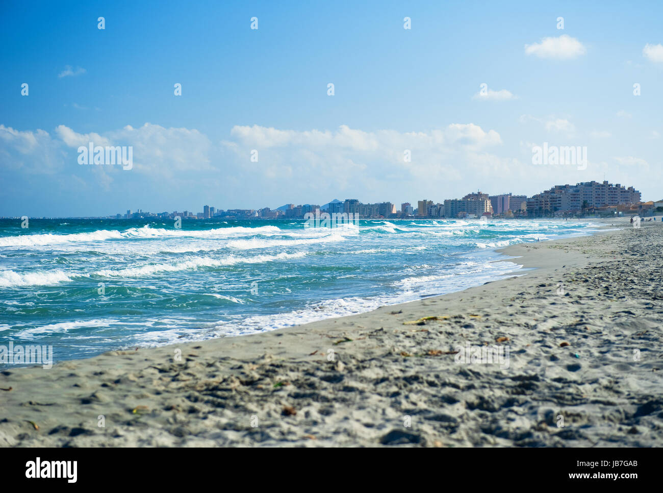 Mer Méditerranée. La plage de La Manga en Espagne Banque D'Images