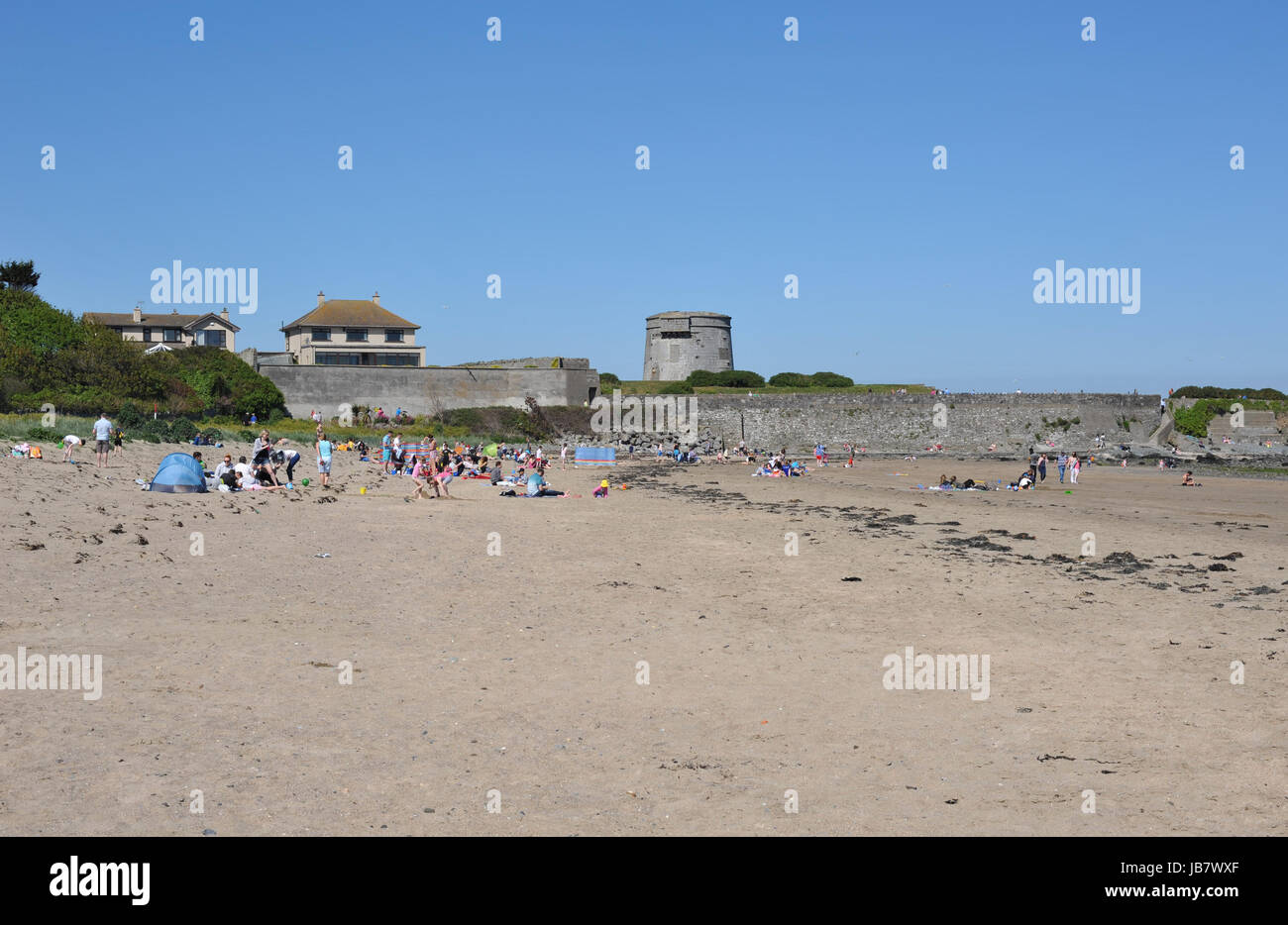 Skerries, Irlande- Vue sur la plage de Skerries ville, comté de Dublin, Irlande Banque D'Images