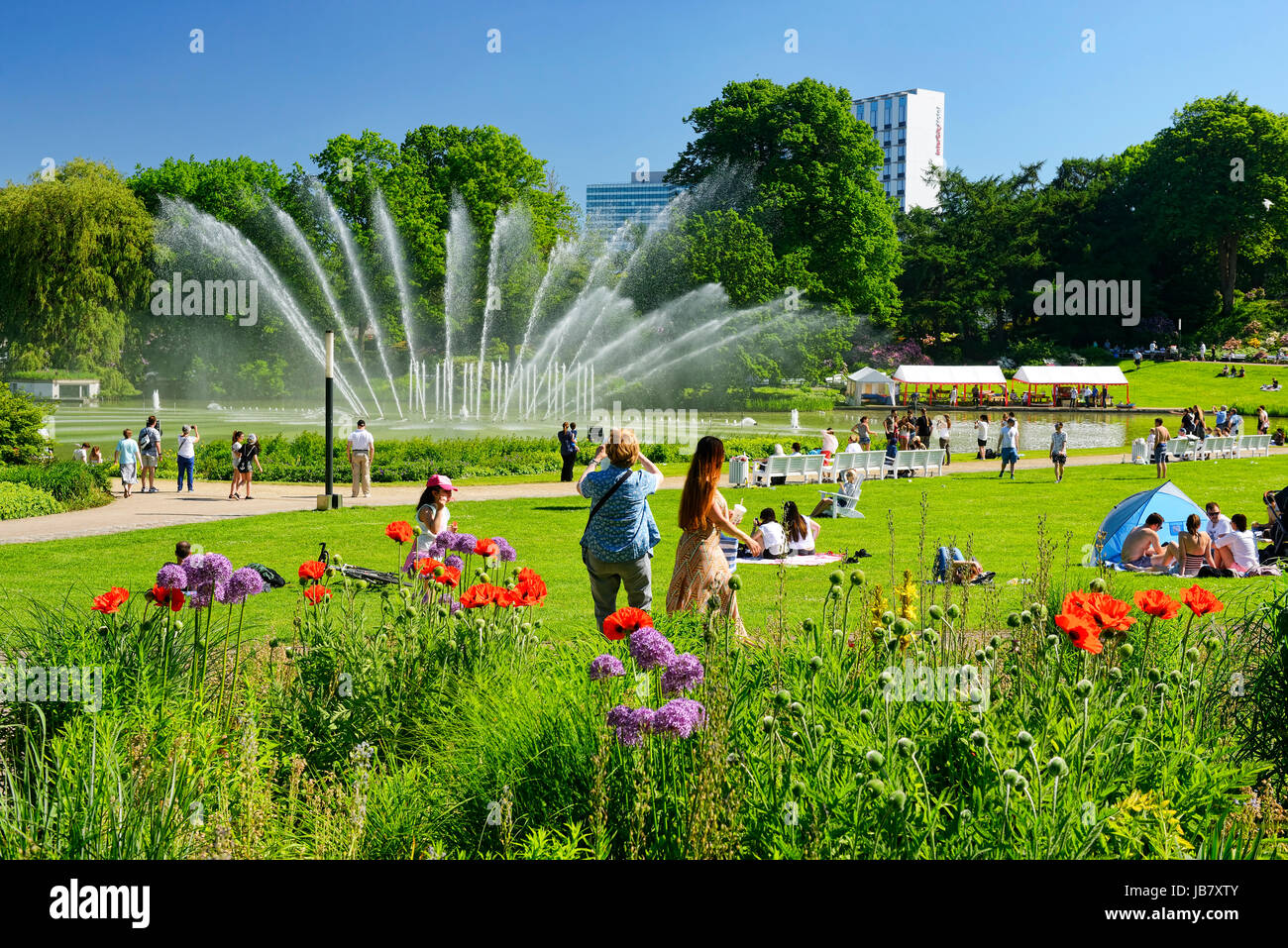 Park parc Planten un Blomen à Hambourg, Allemagne Banque D'Images