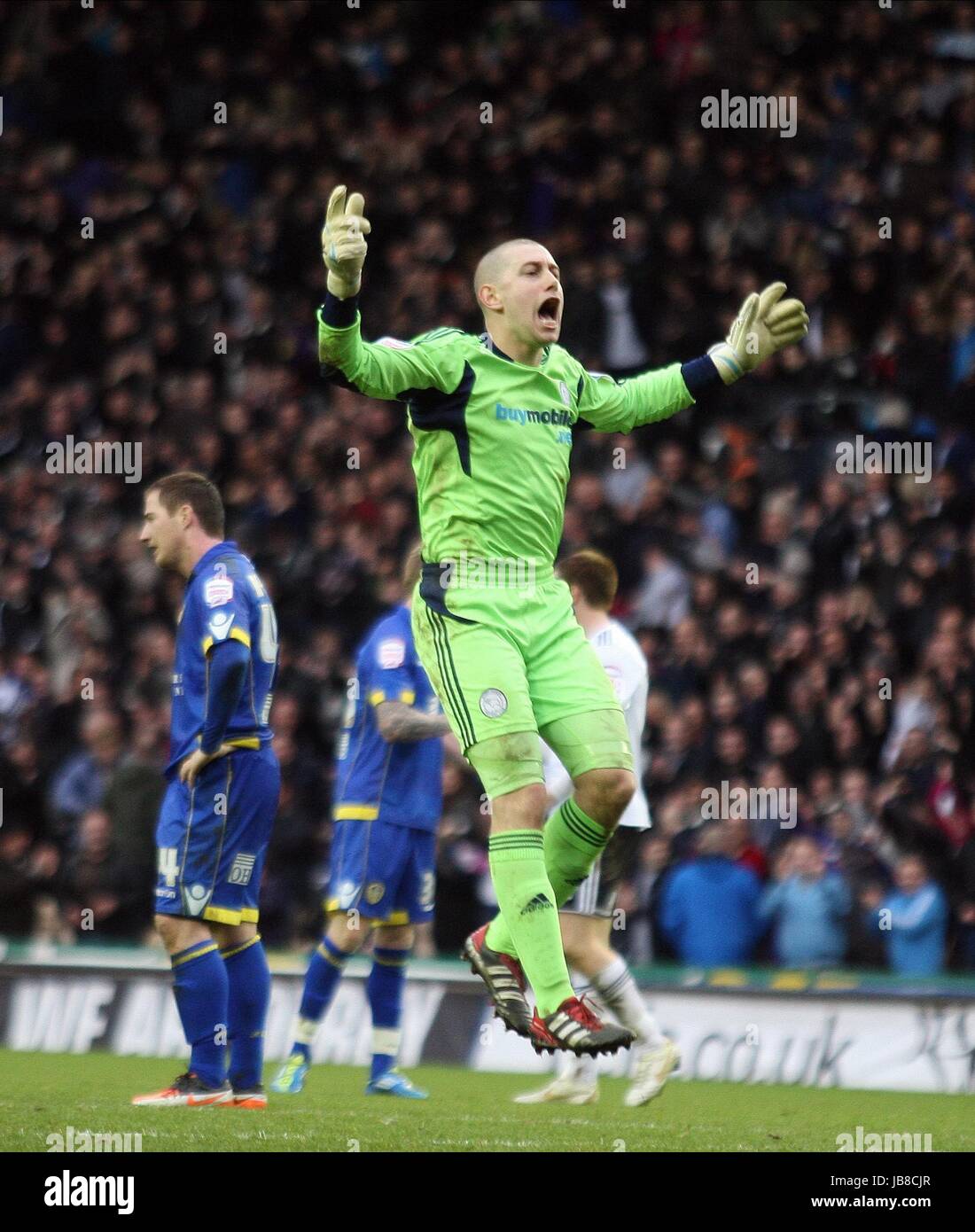 FRANK FIELDING CÉLÈBRE GAGNER DERBY COUNTY V LEEDS UNITED Derby Pride Park Angleterre 26 Décembre 2011 Banque D'Images