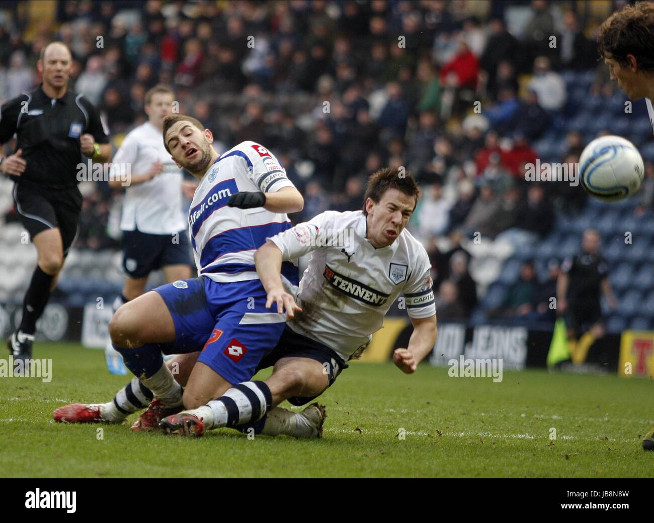 SEAN ST LEDGER.DÉFIS ADEL PRESTON NORTH END V QPR DEEPDALE PRESTON ANGLETERRE 19 Février 2011 Banque D'Images