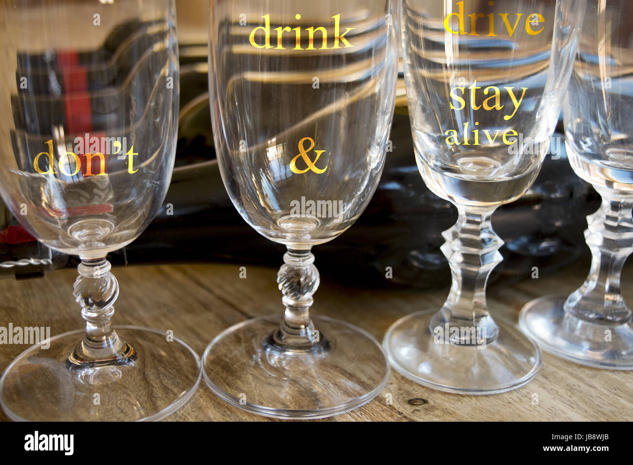 Message de ne pas boire et conduire rester en vie Banque D'Images
