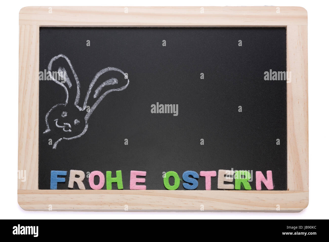 Osterwünsche on chalkboard Banque D'Images