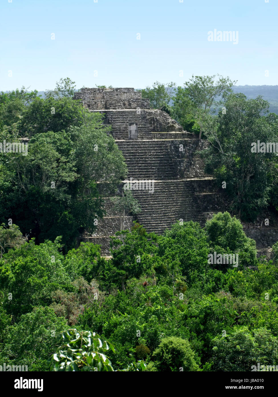 Temple de Calakmul, un site archéologique maya dans l'État mexicain de Campeche Banque D'Images