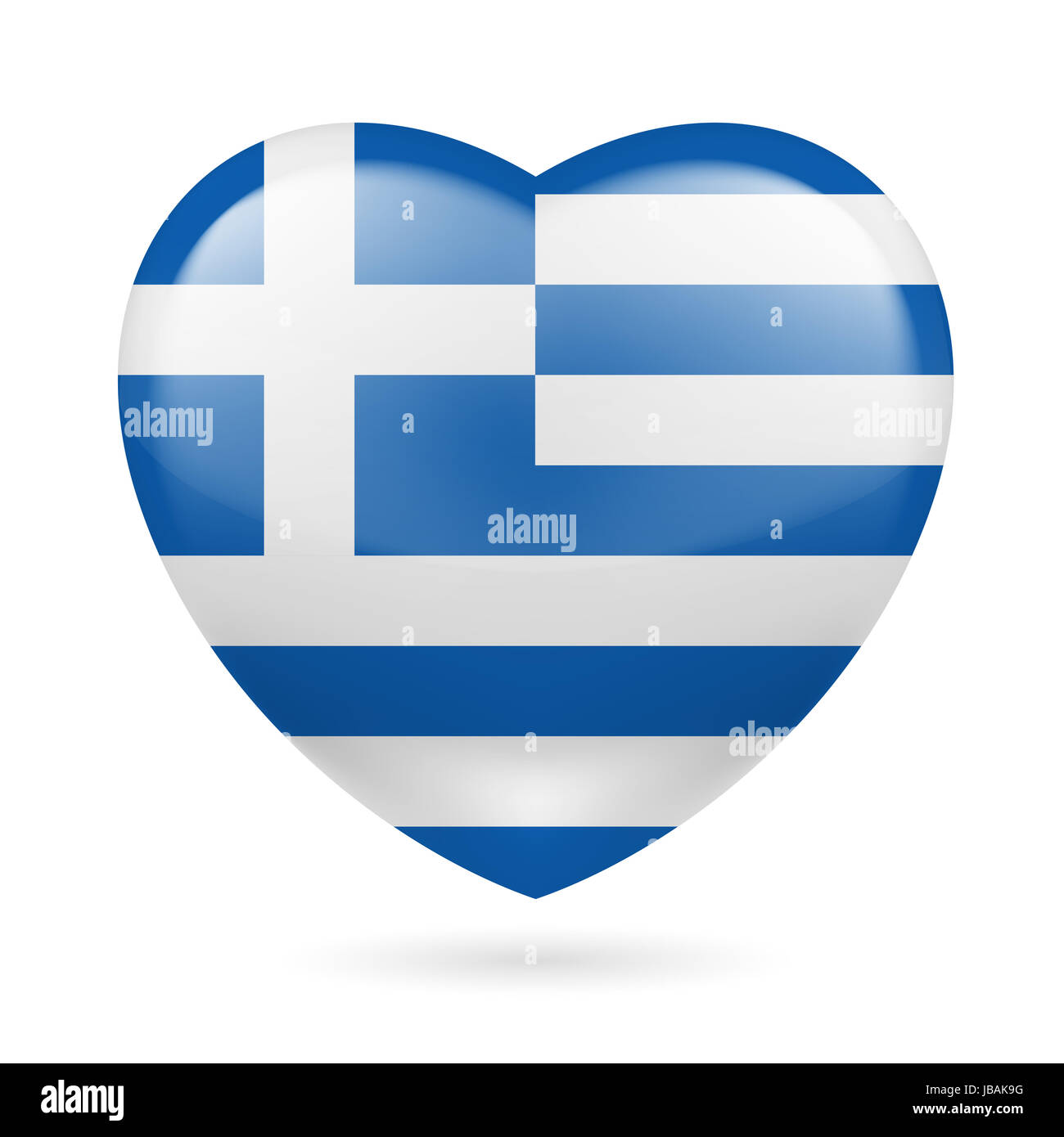Coeur Avec Les Couleurs Du Drapeau Grec J Aime La Grece Photo Stock Alamy