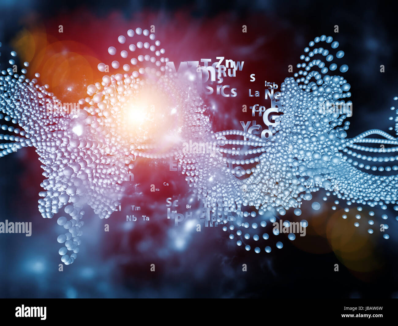 Des rêves moléculaire. Composition des atomes, molécules et conceptuelle des éléments fractale approprié comme une toile de fond pour les projets sur la biologie, la chimie, la technologie, la science et l'éducation Banque D'Images