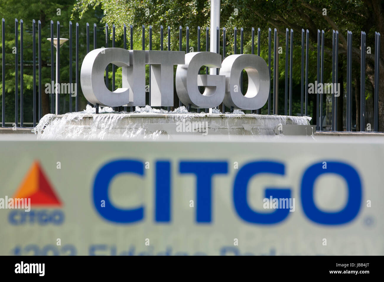 Un logo affiche à l'extérieur du siège de la CITGO Petroleum Corporation à Houston, Texas, le 27 mai 2017. Banque D'Images