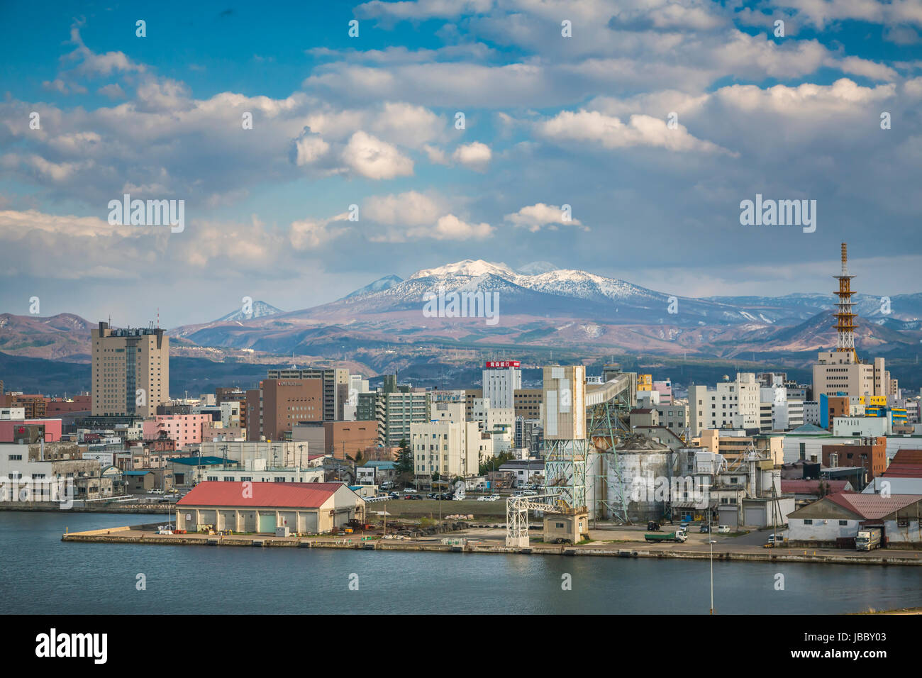 La ville de port de la ville d'Aomori, au nord du Japon, de la région de Tōhoku. Banque D'Images