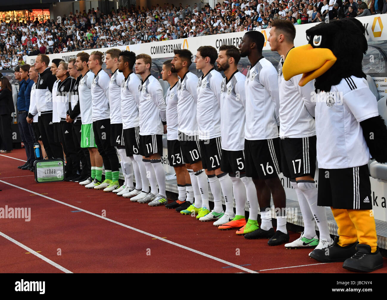 Nuremberg, Allemagne. 10 Juin, 2017. Les joueurs de l'Allemagne avant la qualification de la Coupe du Monde de football match du groupe C entre l'Allemagne et à Saint-Marin le stadion Nuremberg à Nuremberg, Allemagne, 10 juin 2017. Photo : Peter Kneffel/dpa/Alamy Live News Banque D'Images