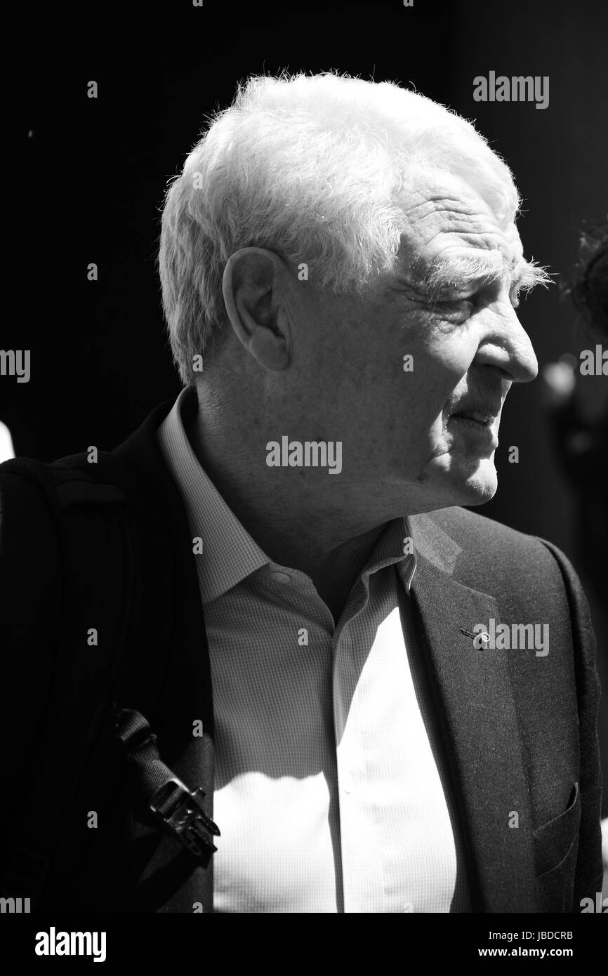 Paddy Ashdown visites College Green, Westminster à parler à la presse à propos de l'élection générale suite juin 2017. Banque D'Images
