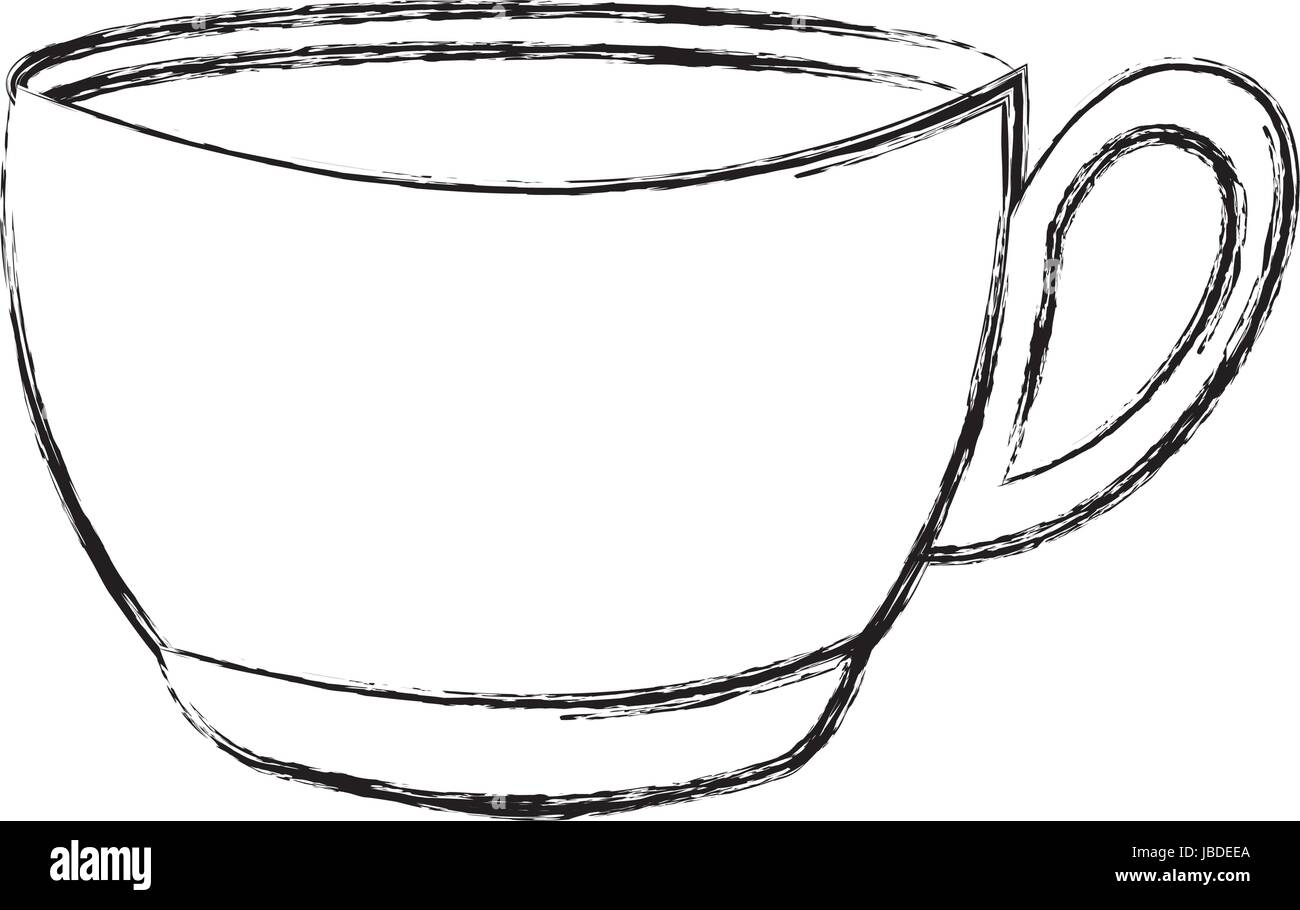 Dessiner croquis dessin animé la tasse de café Image Vectorielle Stock -  Alamy