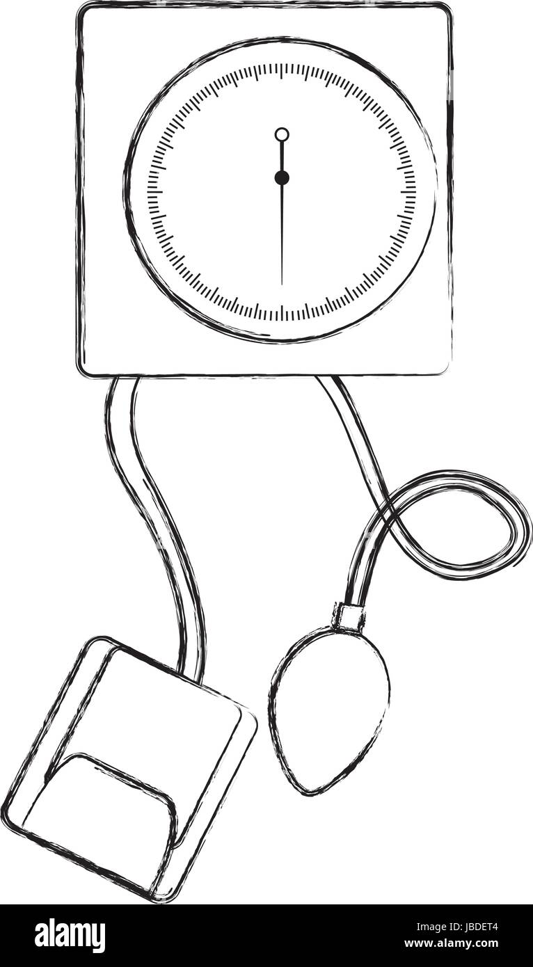 Prélever du sang croquis dessin animé appareil plessure Illustration de Vecteur