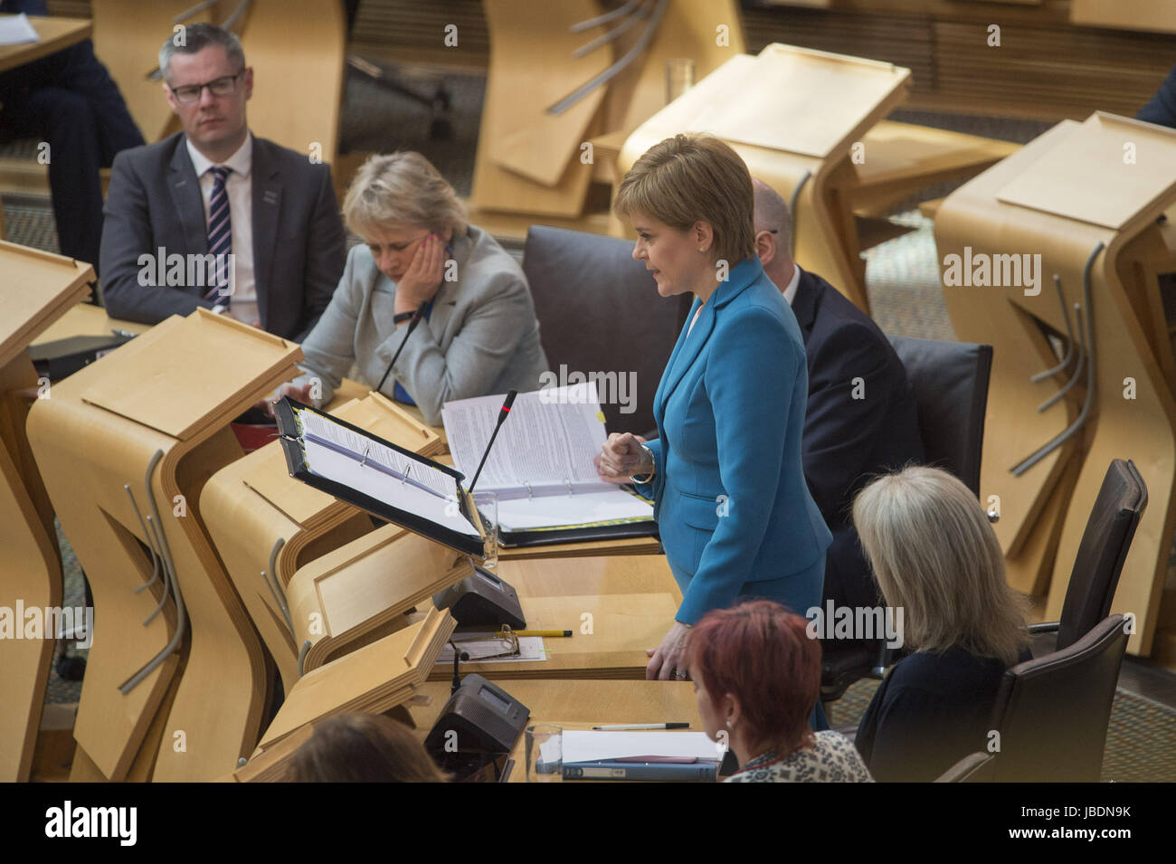 Les politiciens écossais assister aux premiers ministres hebdomadaire des questions à Holyrood, Édimbourg. Comprend : Nicola Sturgeon Où : Édinbourg, Royaume-Uni Quand : 11 mai 2017 Credit : Euan Cherry/WENN.com Banque D'Images