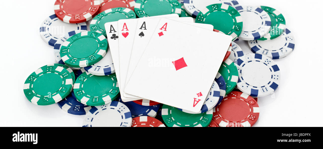 Plaquettes et quatre as d'un genre Banque D'Images