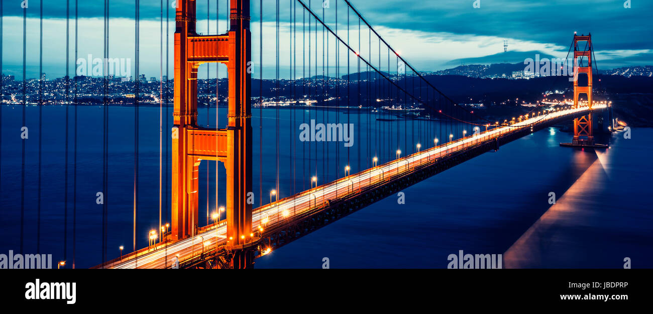 Golden Gate Bridge à San Francisco, Californie, USA, le traitement photographique spécial Banque D'Images