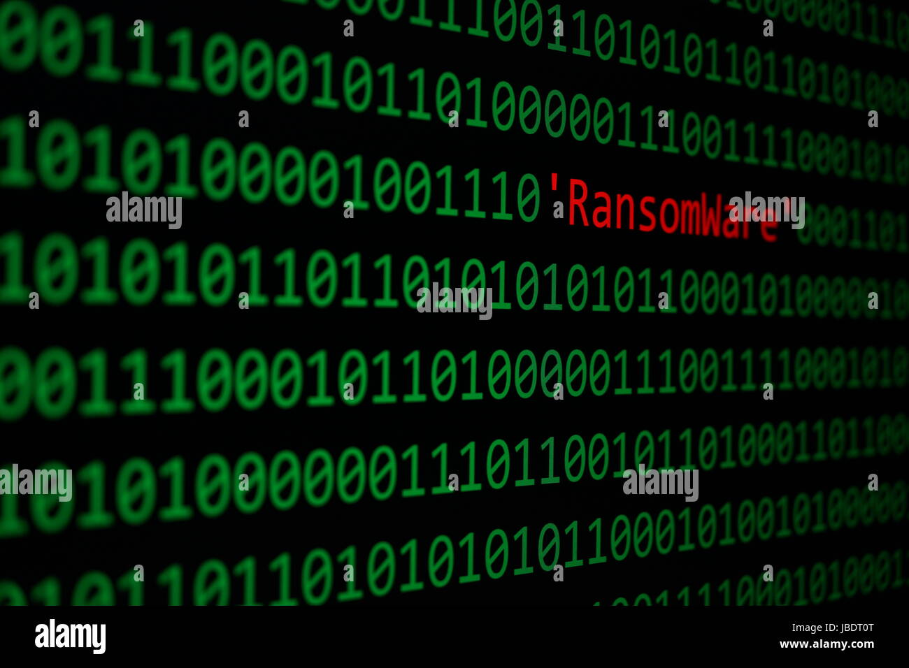 Le RansomWare et code binaire, Concept de sécurité et de RansomWare attaque de Malware. Banque D'Images
