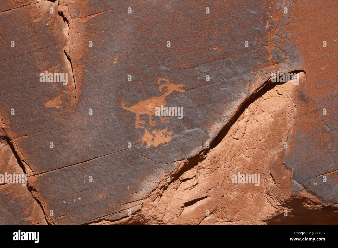 Pictogrammes anciens à Monument Valley Navajo Tribal Park dans l'Arizona Banque D'Images