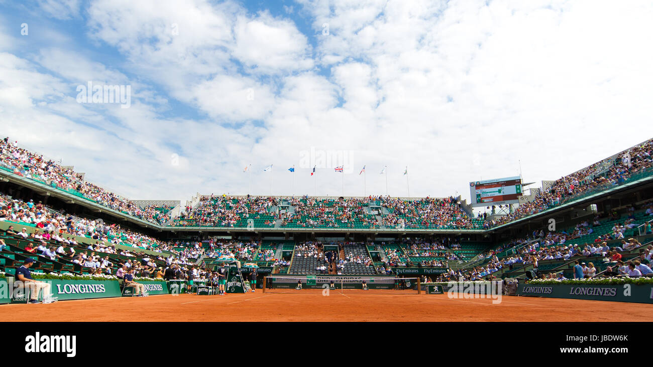 PARIS, FRANCE - 2 juin 2017 : Ambiance Roland Garros tournoi Grand Slam Tennis Banque D'Images