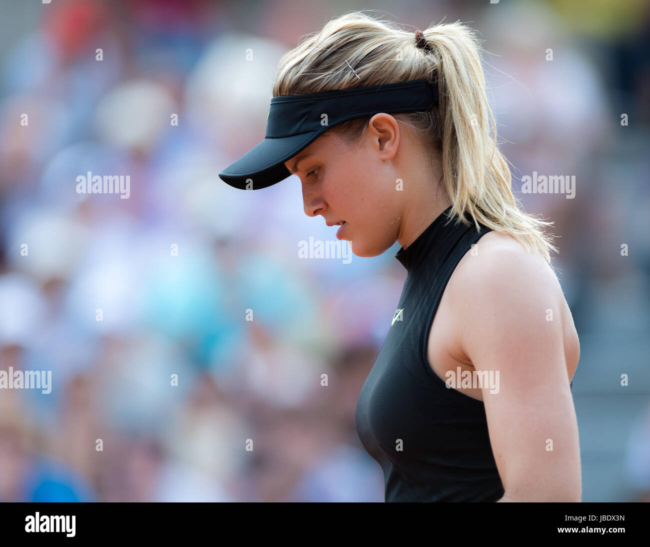 PARIS, FRANCE - 1 juin : Eugenie Bouchard en 2017 Roland Garros tournoi Grand Slam Tennis Banque D'Images