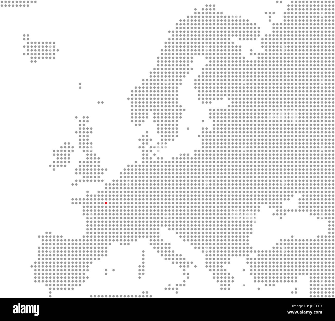 Pixel map europe : paris est ici Banque D'Images