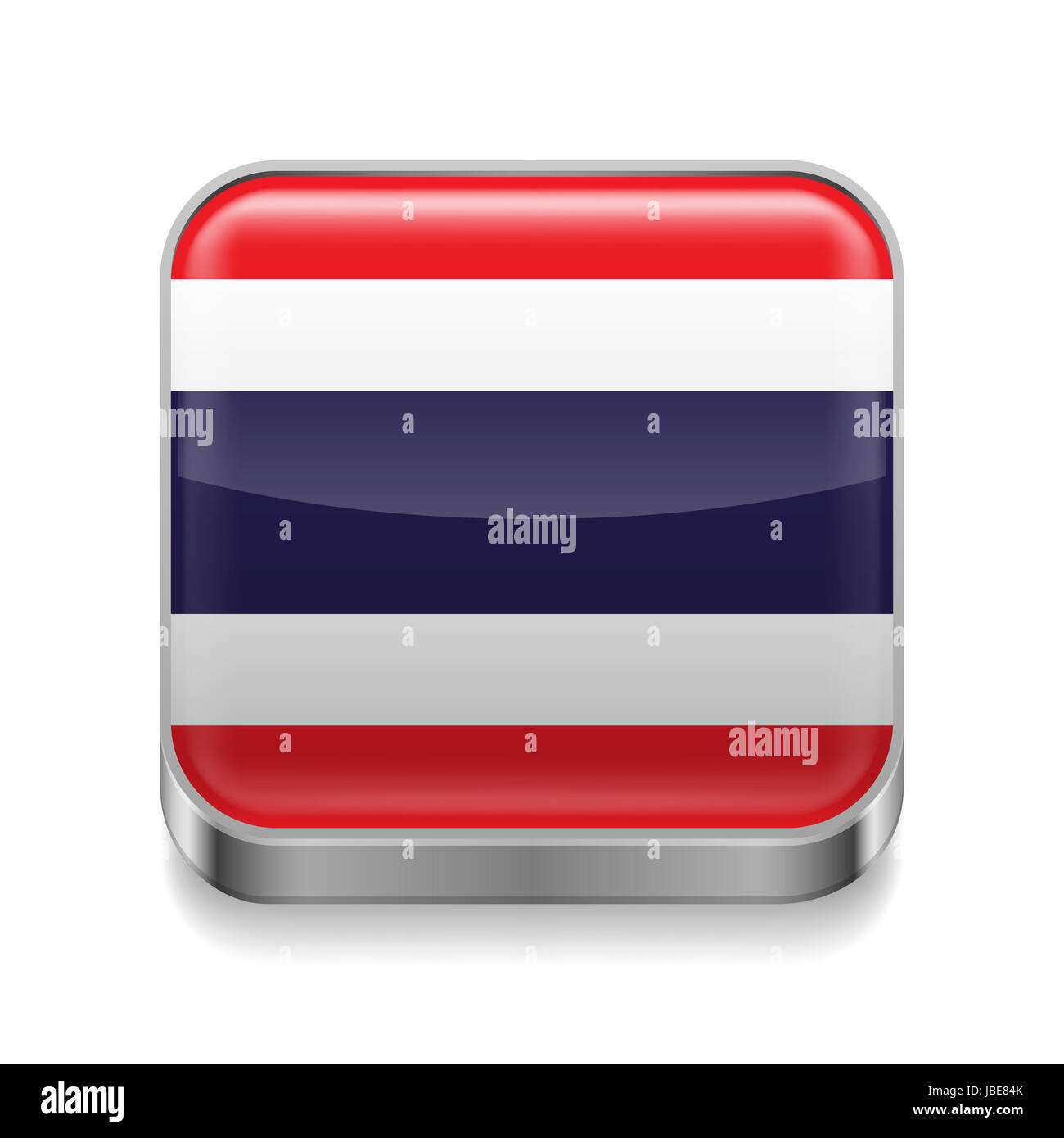 L'icône carré en métal avec des couleurs du drapeau thaïlandais Banque D'Images
