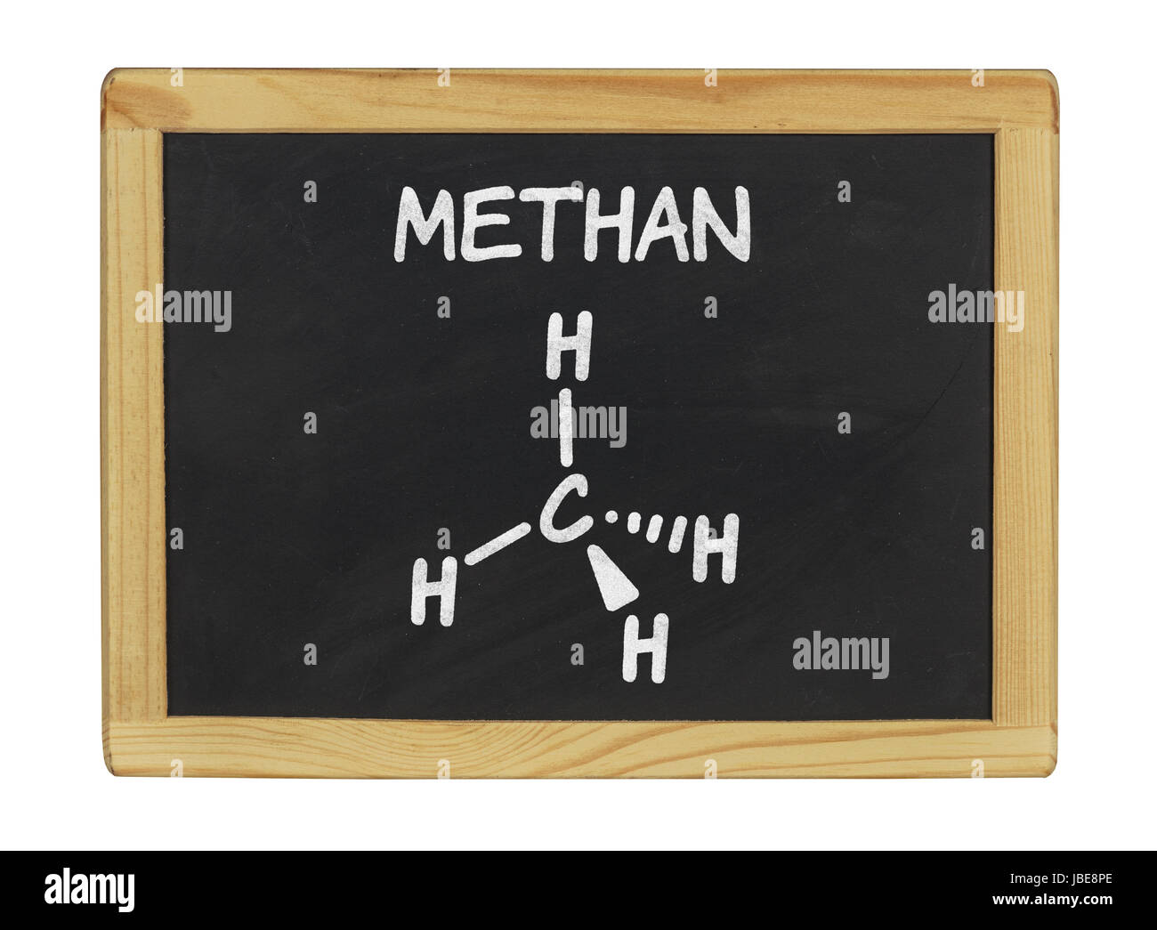 Chemische Strukturformel von méthane auf einer Schiefertafel Banque D'Images