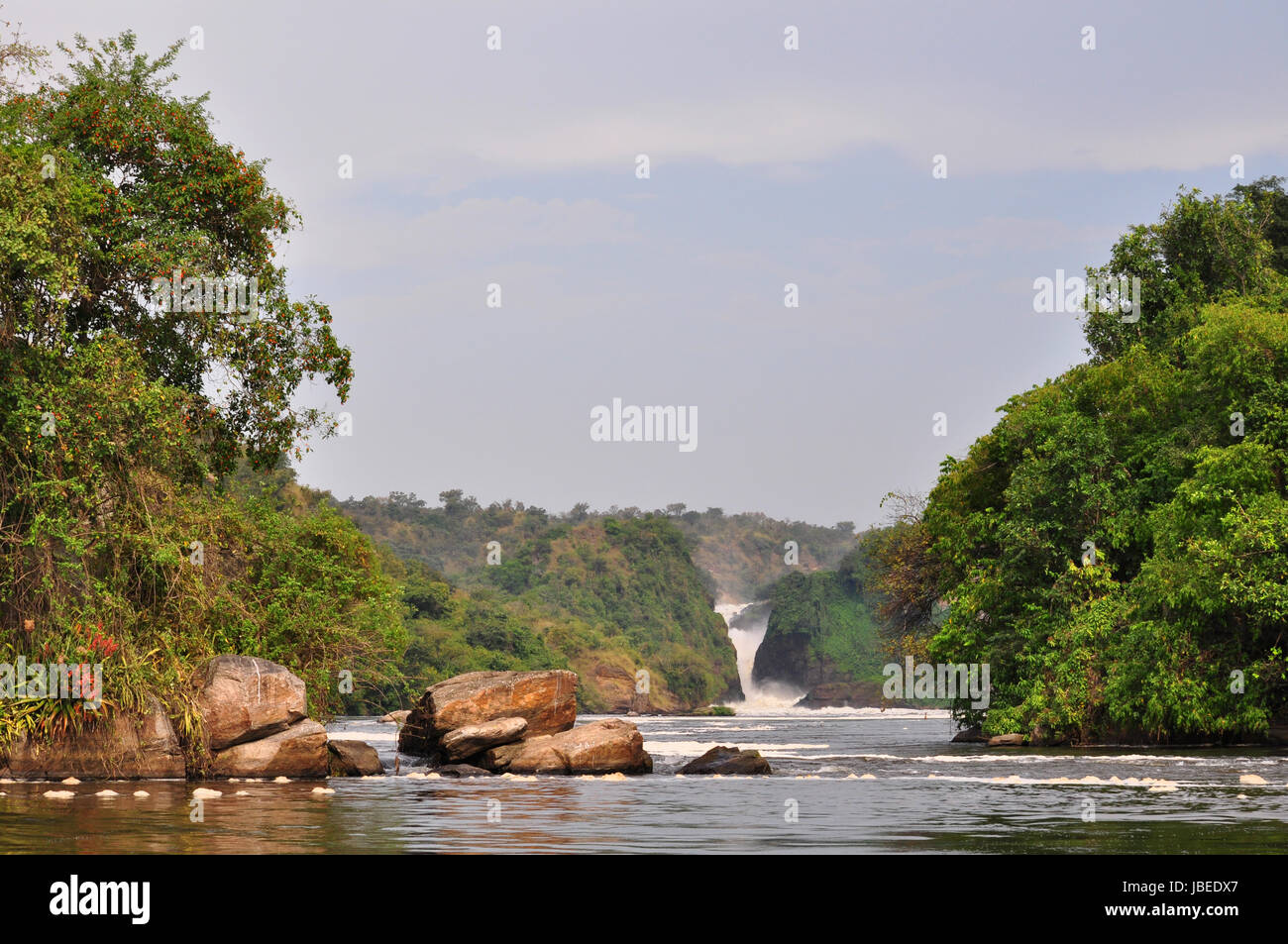 Murchinson cascades et rivière du Nil en Ouganda Banque D'Images
