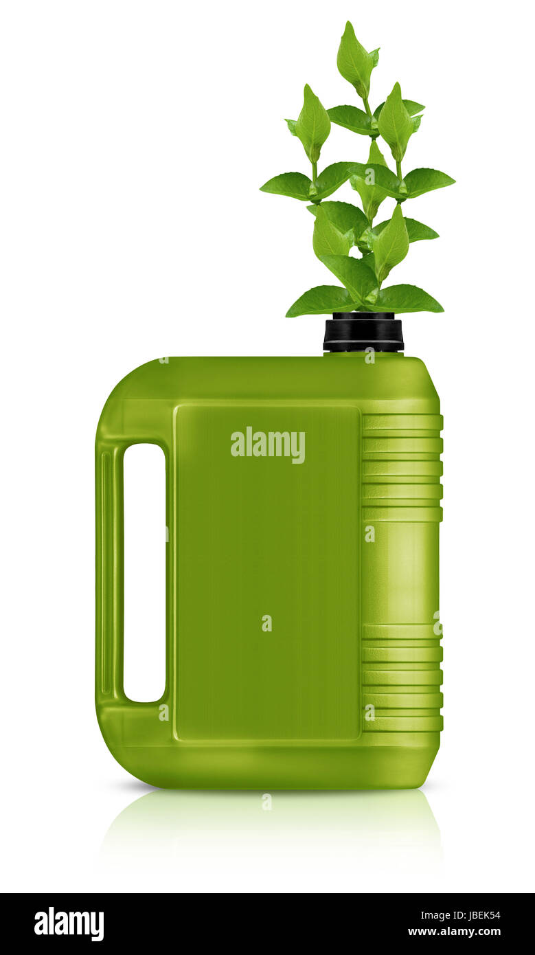 Green gallon de carburant bio, l'environnement d'une conception. (With clipping path) travail Banque D'Images